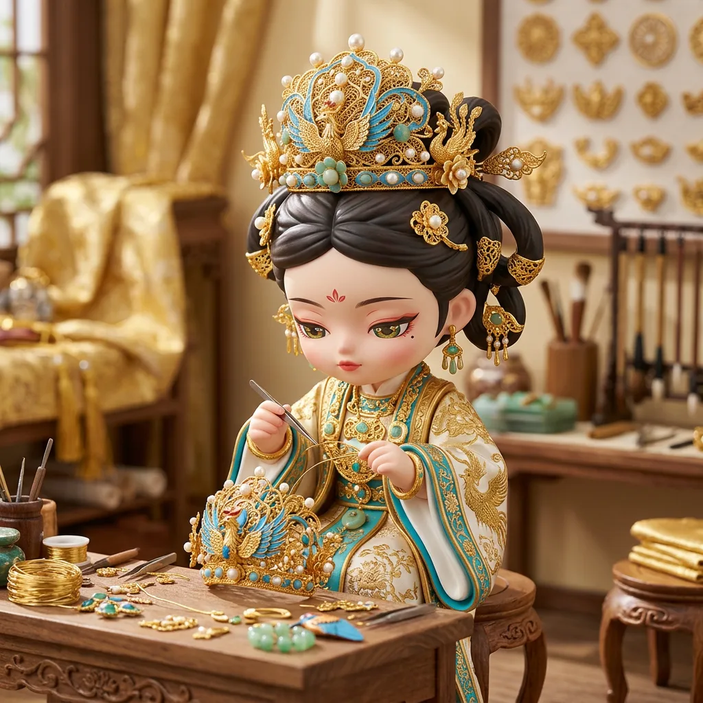花丝·金丝累凤 · 丝花